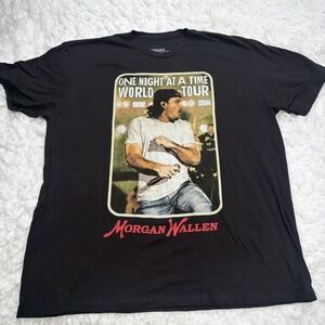Morgan Wallen Shirt 2XL Black One Night At Time World Tour Concert Tee OFFICIAL